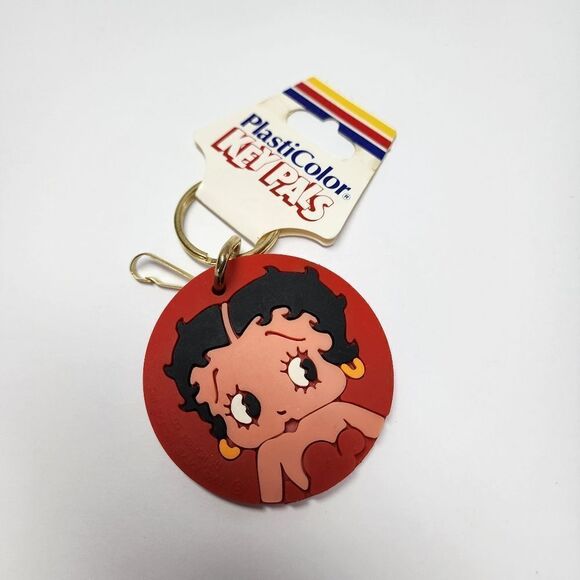 Vintage Betty Boop Red Rubber Keychain - Picture 1 of 6